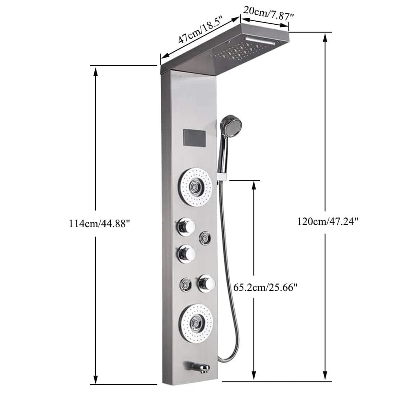 LED Shower Panel Waterfall Rain Digital Display Shower