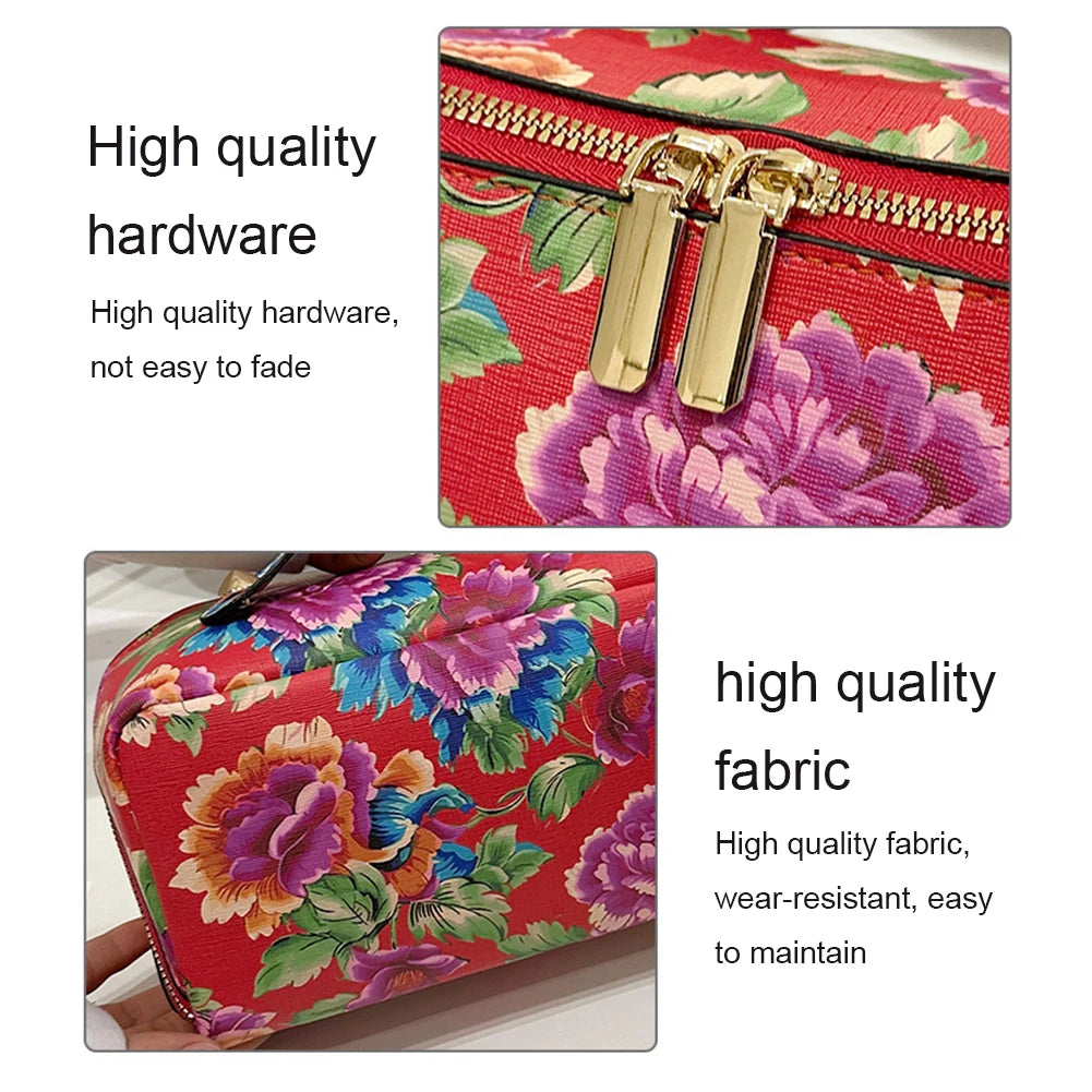 Big Flower Vintage Cosmetic Bag