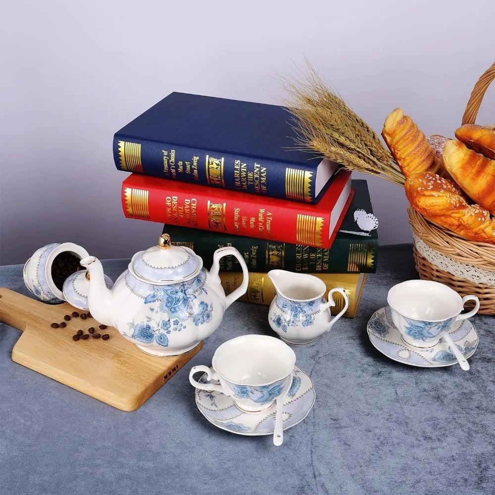 Tea Set Serving for 6 People Teacup and Saucer Set