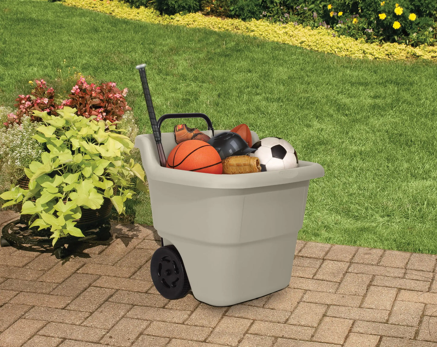 Multi-Purpose Cart with Wheels Rolling Lawn Utility