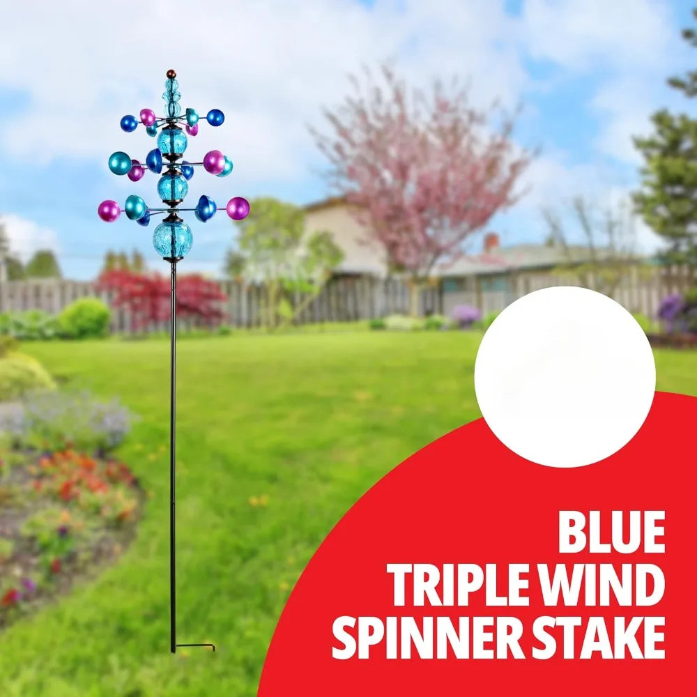 Garden Wind Spinner, 3 Tier Garden Stake