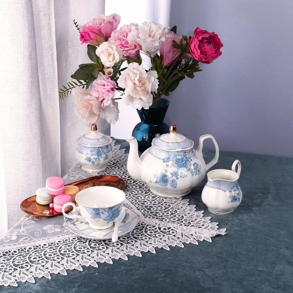 Tea Set Serving for 6 People Teacup and Saucer Set