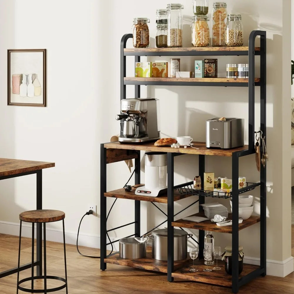 Organizers Shelves Rustic Brown Kitchen Accessories