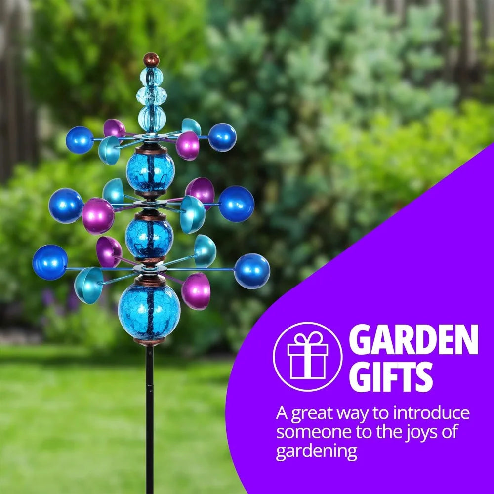 Garden Wind Spinner, 3 Tier Garden Stake