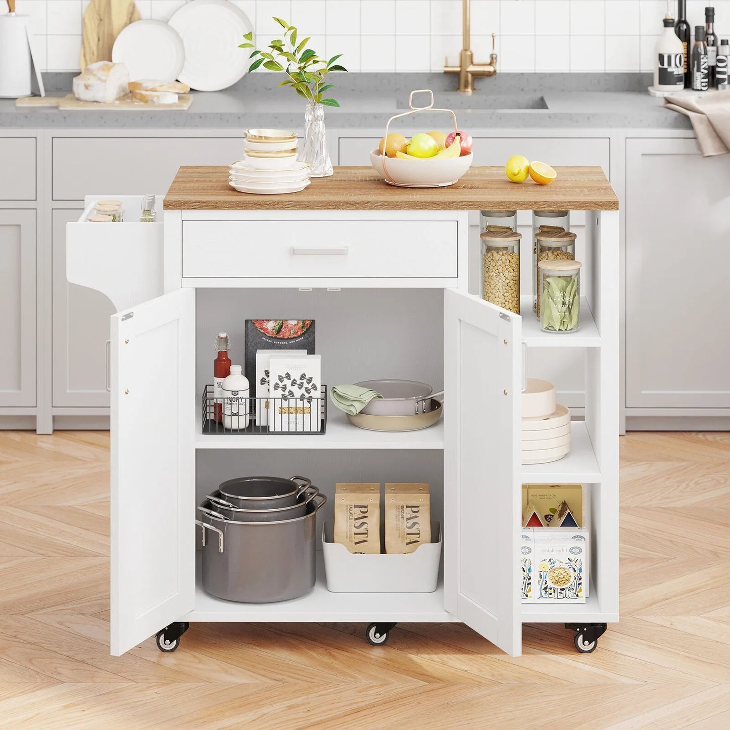 US Rolling Kitchen Island