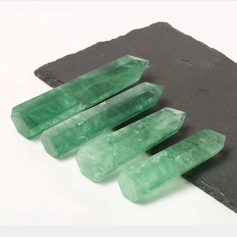 70-80mm Natural Green Fluorite Quartz Crystal