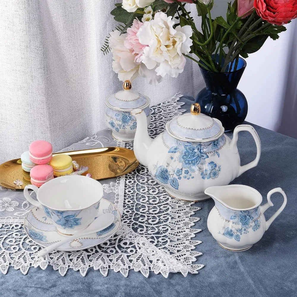 Tea Set Serving for 6 People Teacup and Saucer Set