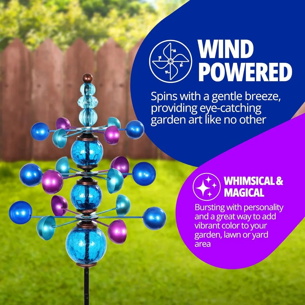 Garden Wind Spinner, 3 Tier Garden Stake