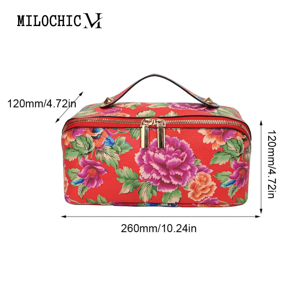 Big Flower Vintage Cosmetic Bag