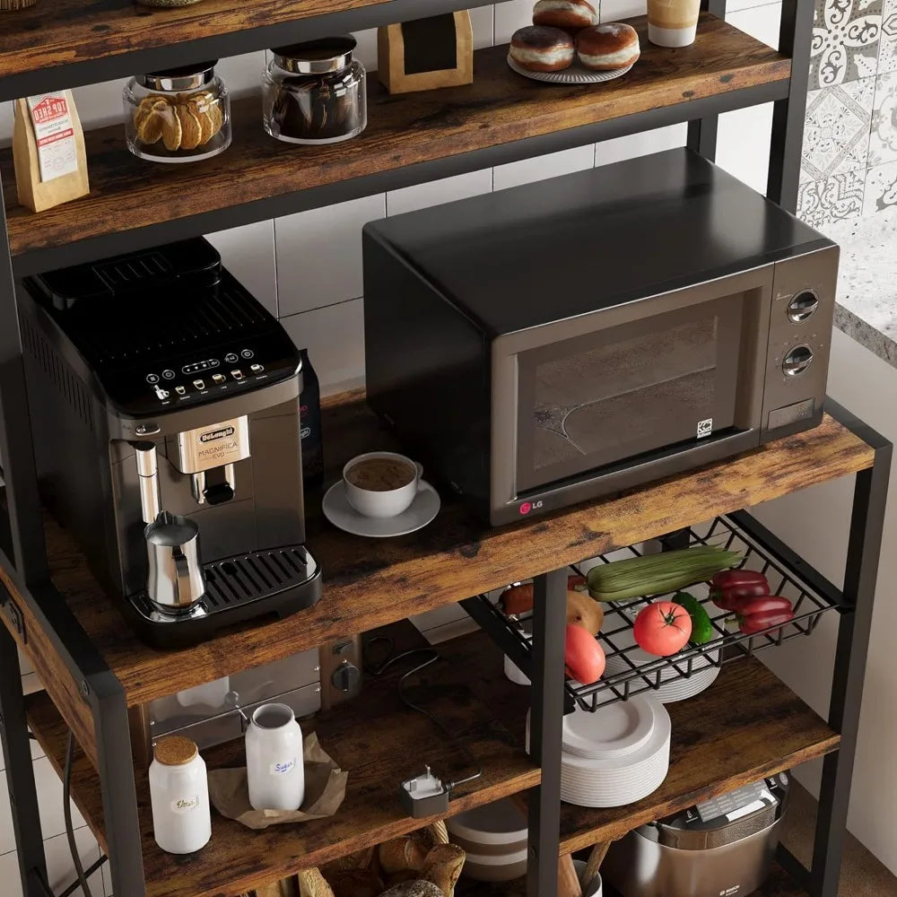 Organizers Shelves Rustic Brown Kitchen Accessories