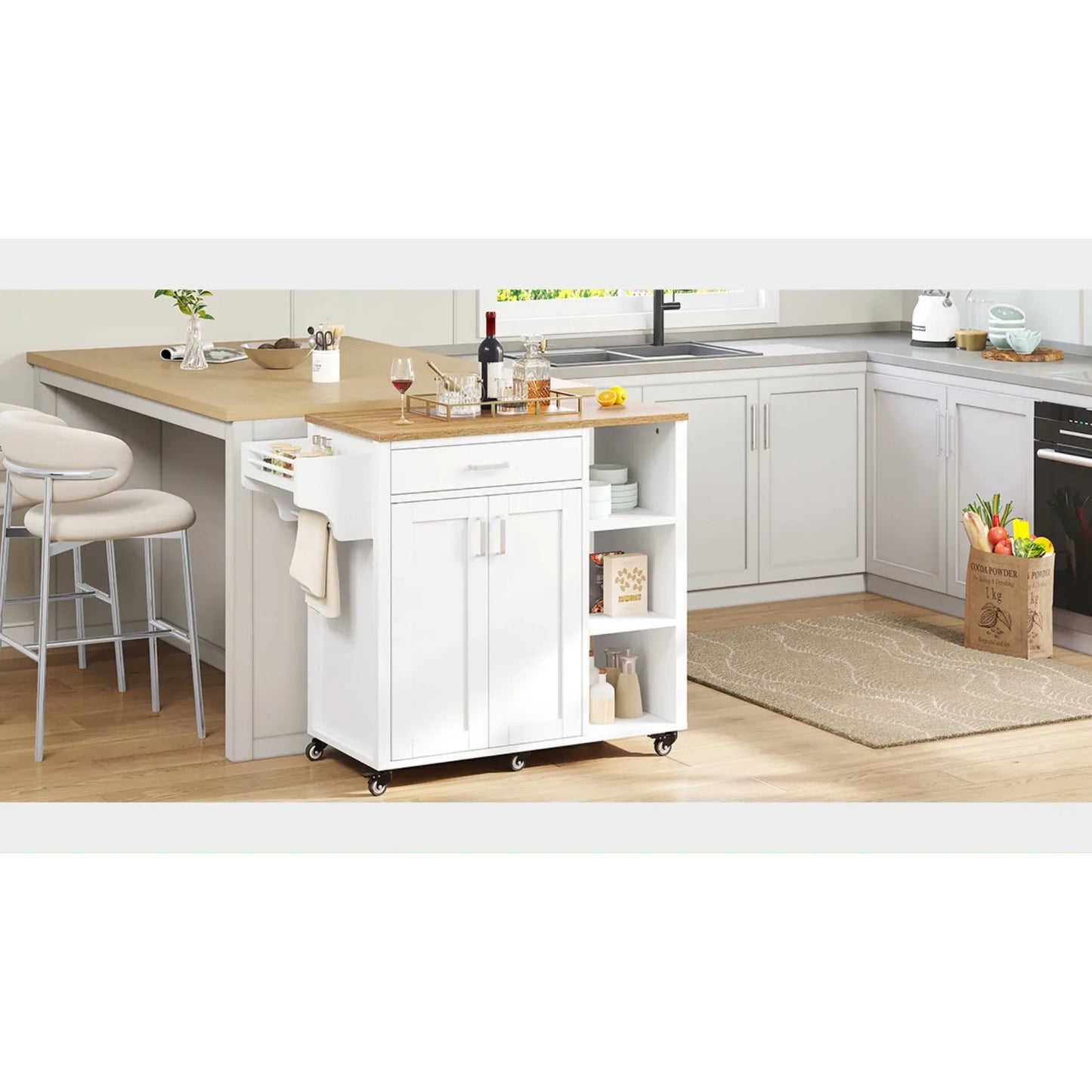 US Rolling Kitchen Island