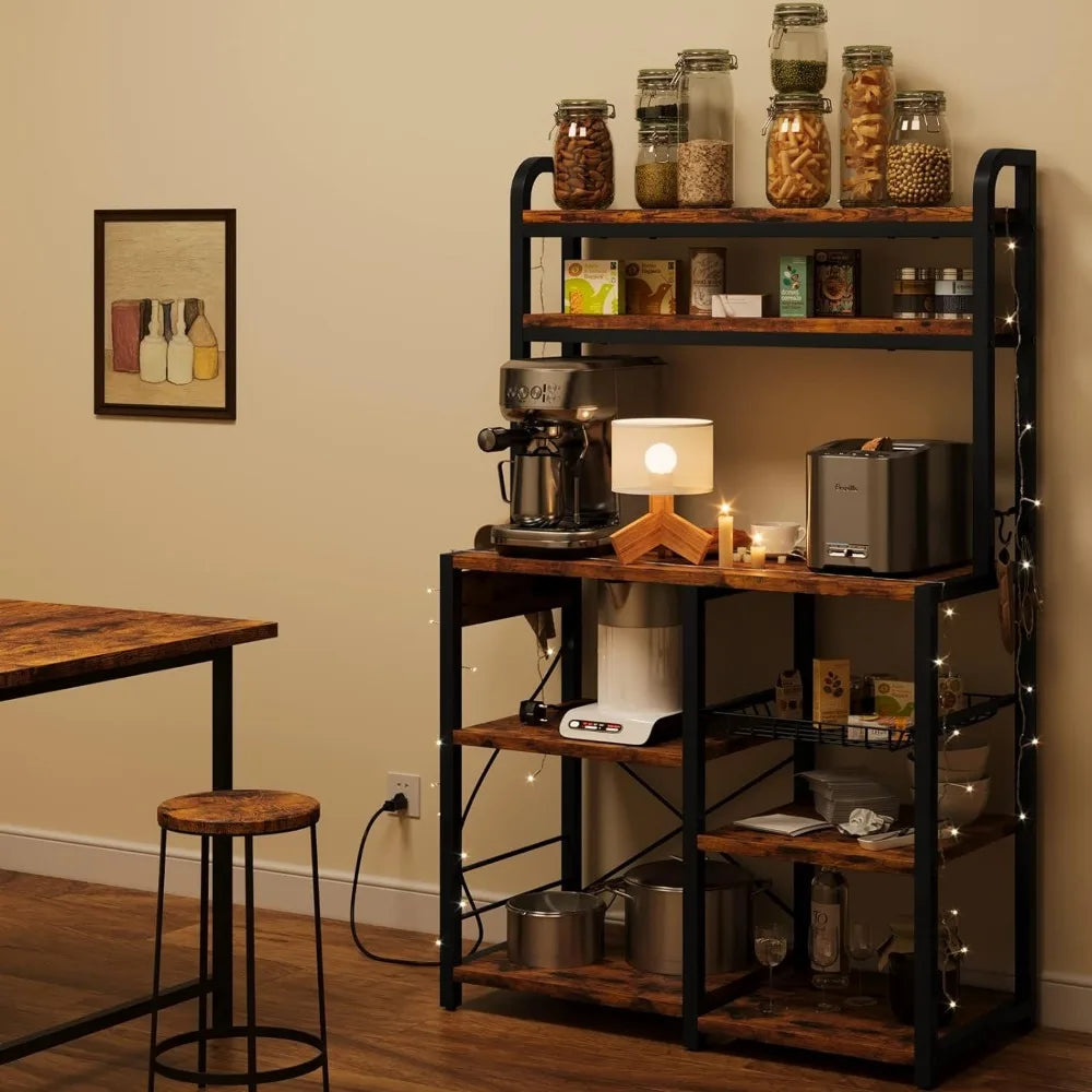 Organizers Shelves Rustic Brown Kitchen Accessories